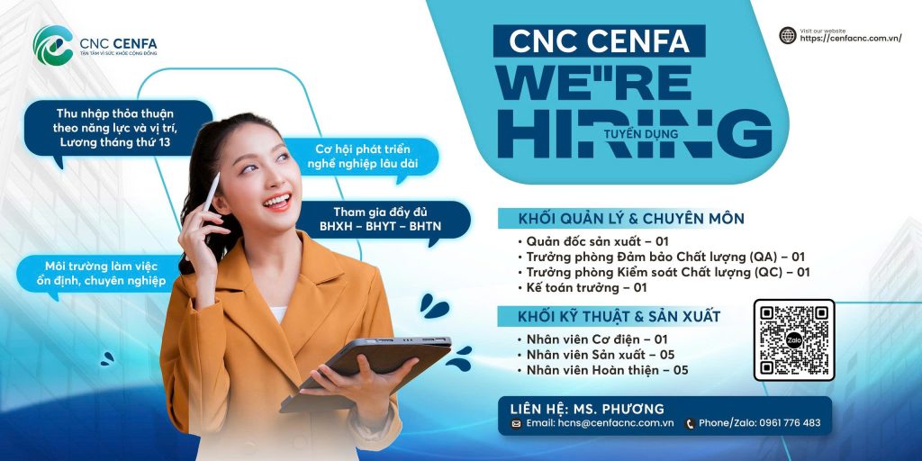 Tuyển dụng CÔNG TY CỔ PHẦN DƯỢC PHẨM CNC CENFA